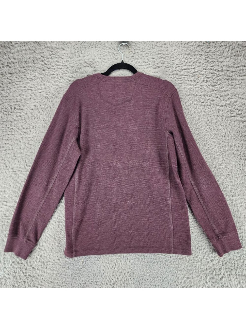Eddie Bauer Shirt Mens Medium Purple Long Sleeve Henley Tee - Picture 7 of 8
